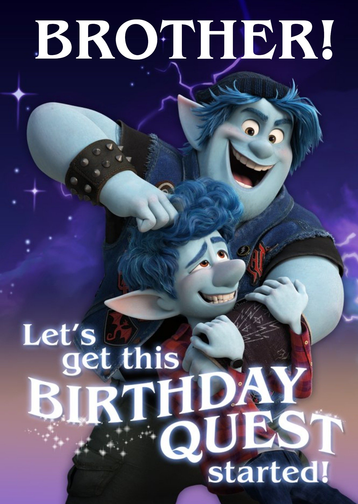 Disney Lets Get This Birthday Quest Started Onward Birthday Card, Large