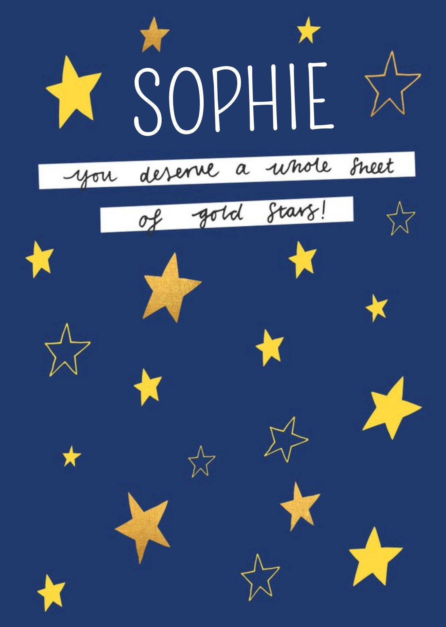 Personalised Name You Deserve A Whole Sheet Of Gold Stars Card Ecard