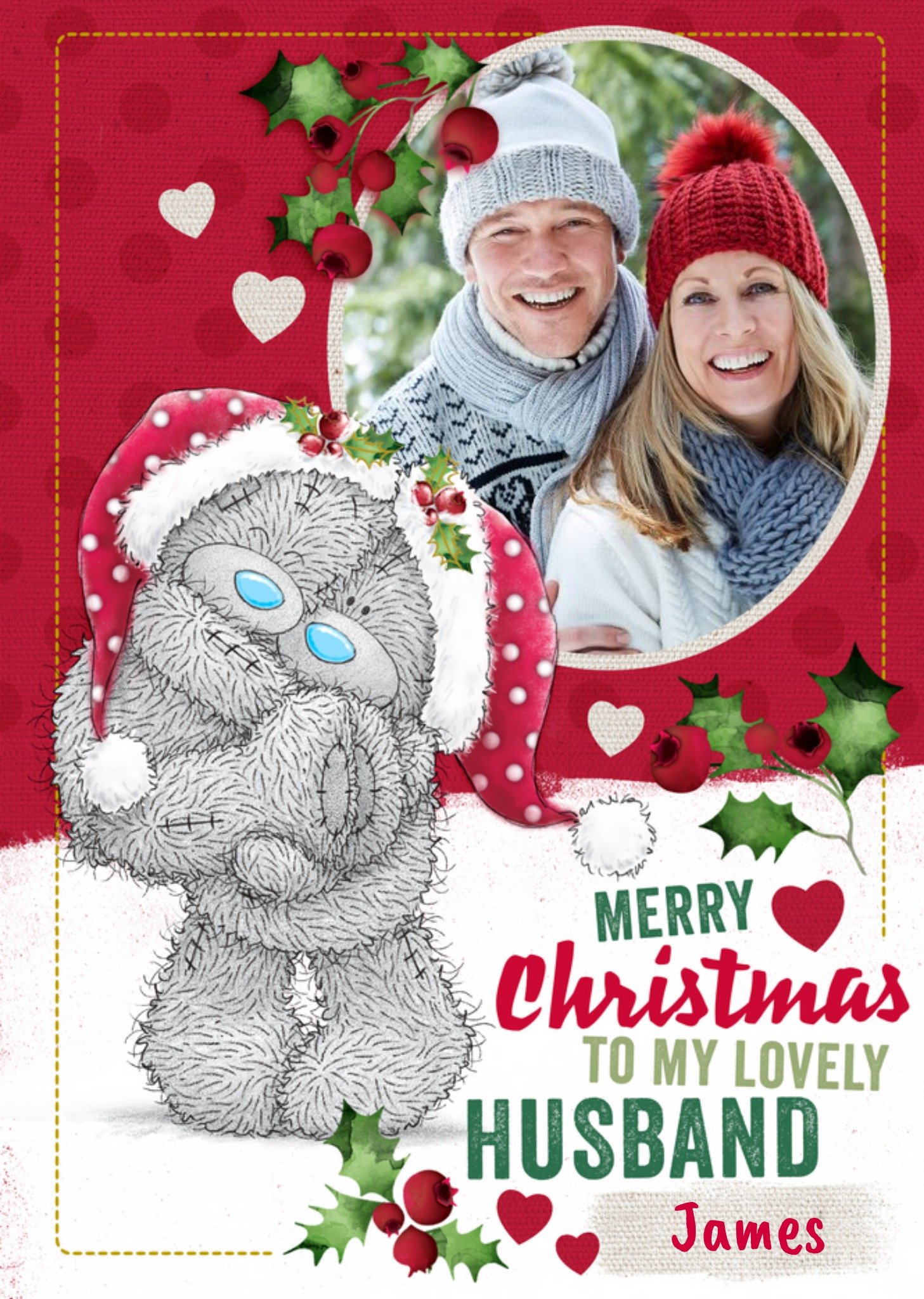 Me To You Tatty Teddy To Husband Photo Upload Christmas Card Ecard