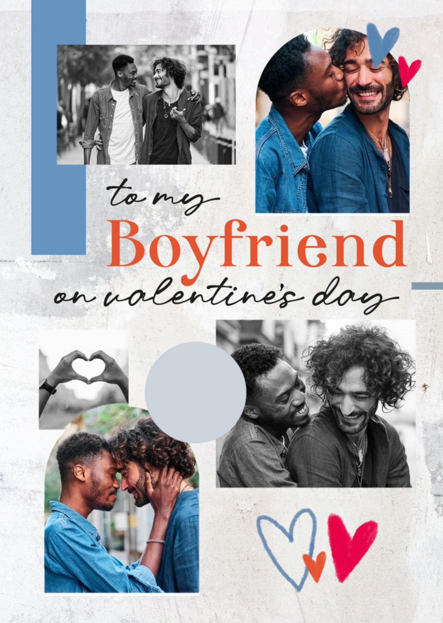 Moonpig To My Boyfriend Multiple Photo Upload Valentine's Day Card, Large