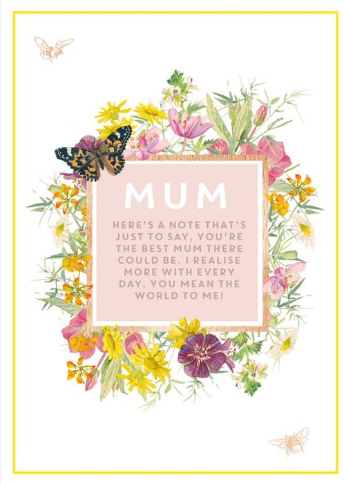Mother's Day Card - Mum - Verse - floral