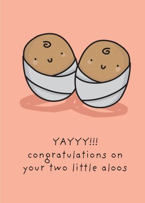 The Playful Indian Congratulations On Your Two Little Aloos New Baby Card