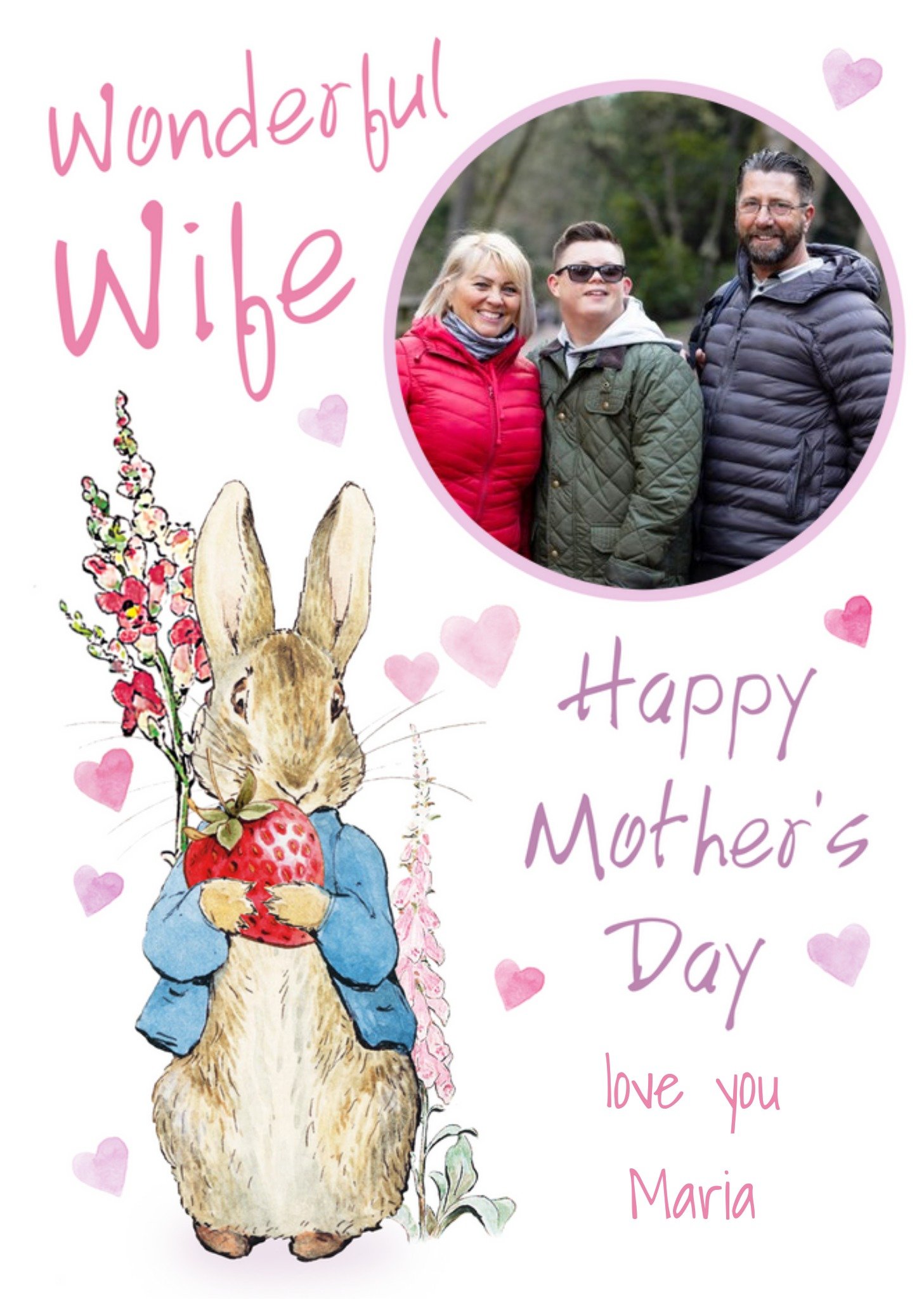 Beatrix Potter Peter Rabbit Wonderful Wife Mothers Day Photo Upload Card Ecard