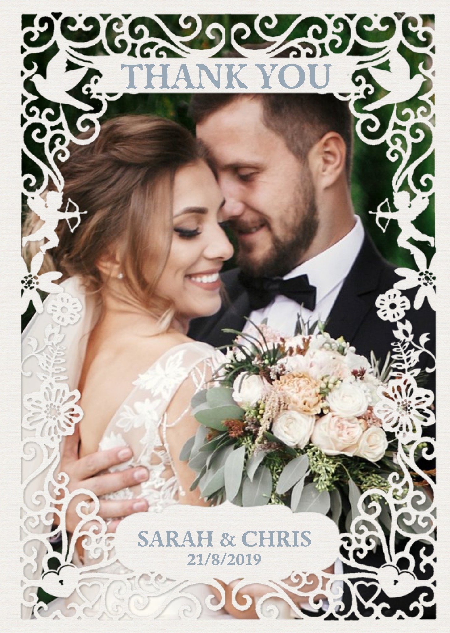 Wedding Card - Photo Upload - Thank You - Paper Frame Ecard