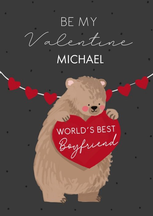 Okey Dokey Bear Boyfriend Valentine's Day Card