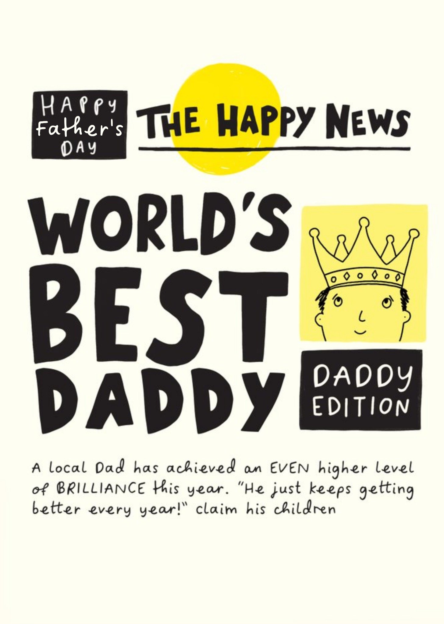 Moonpig The Happy News World's Best Daddy Father's Day Card, Large