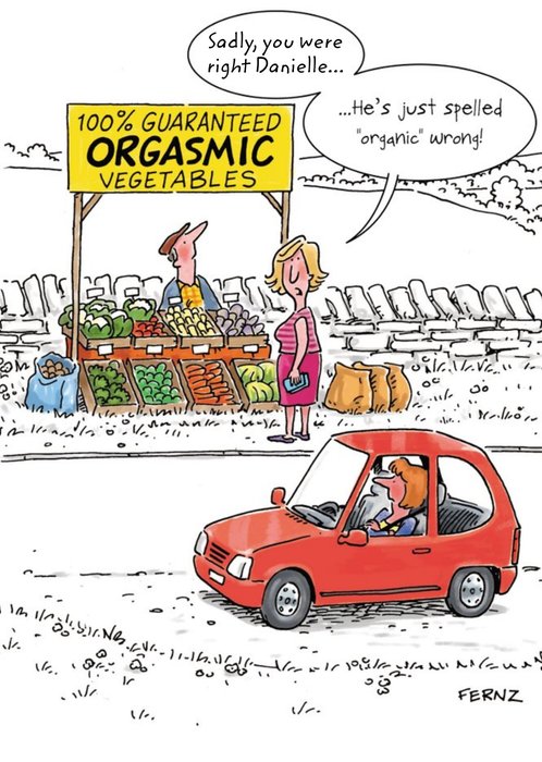 Funny Organic Birthday Card