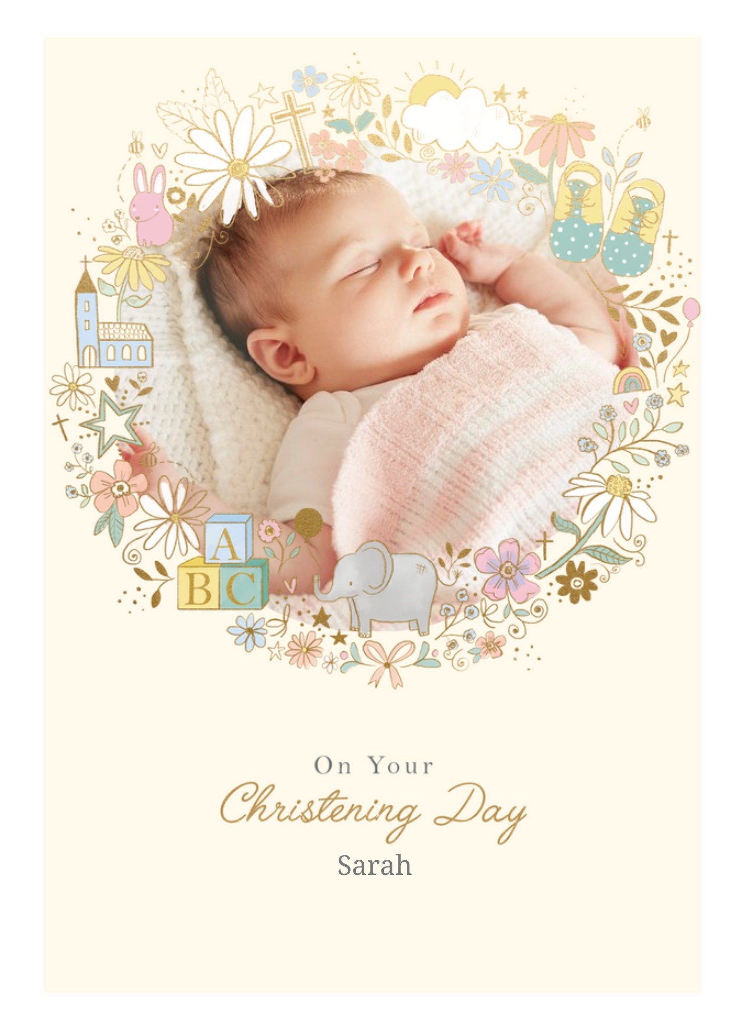 Moonpig Christening Day Photo Upload Card Ecard