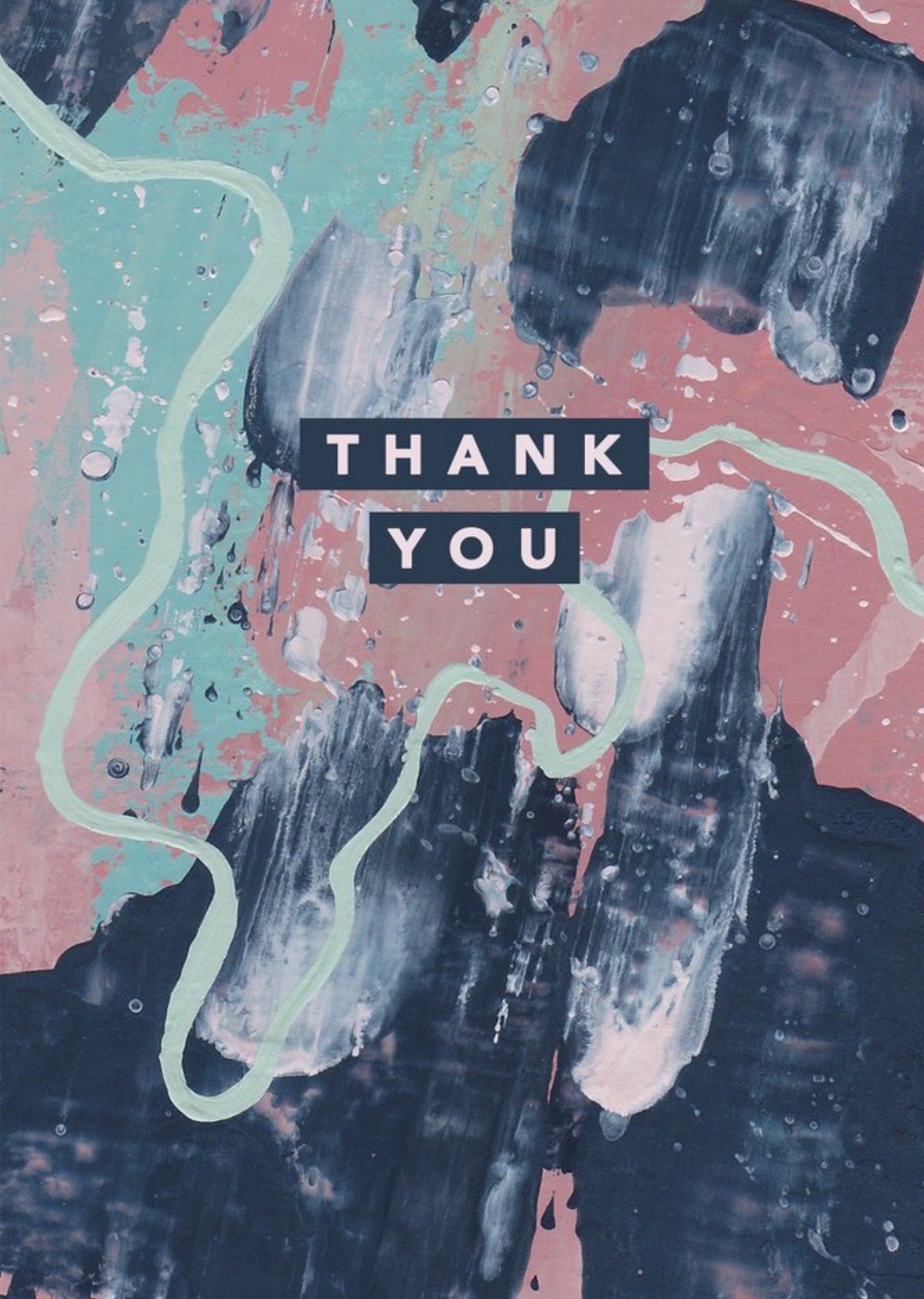 Joy Jen Studio Abstract Painted Thank You Card Ecard