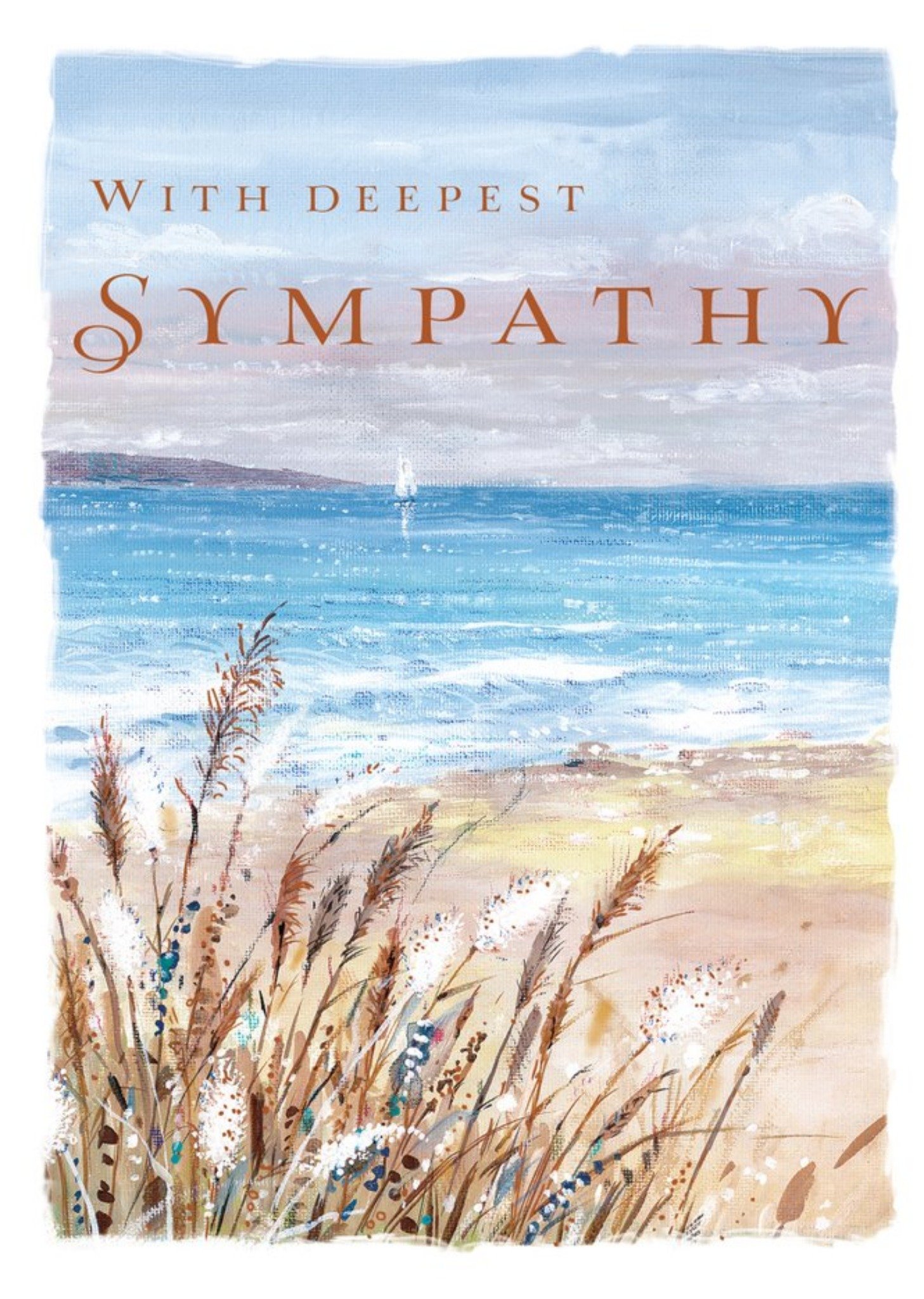 Ling Design Traditional Seascape Painting Deepest Sympathy Card, Large