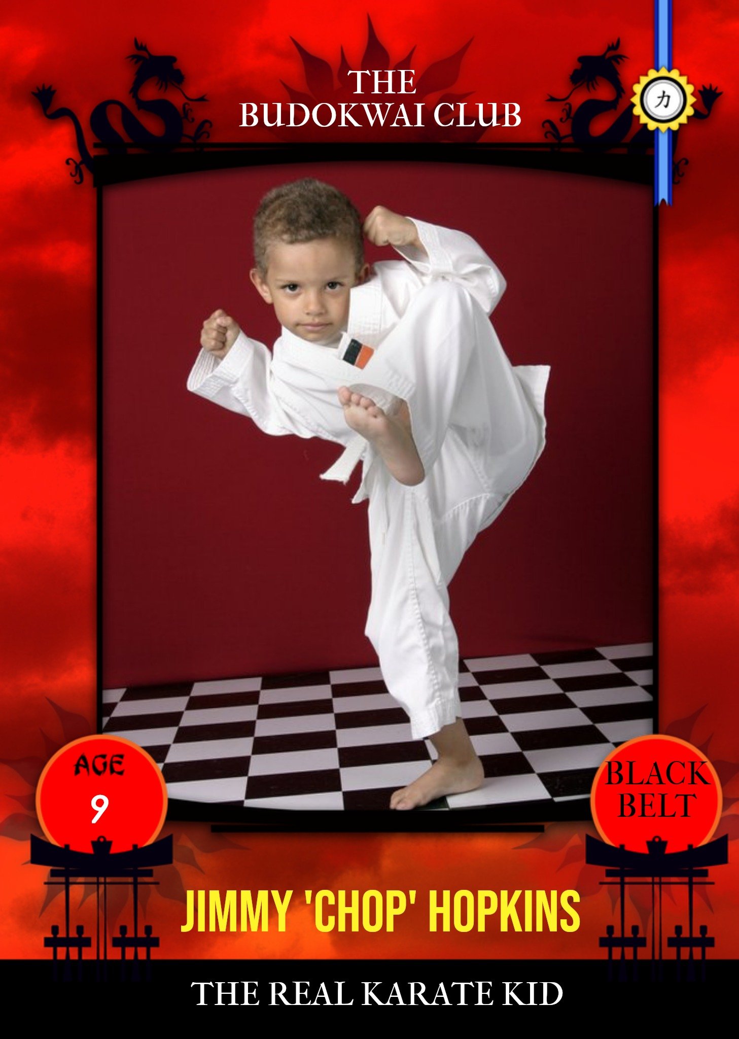 The Real Karate Kid Personalised Photo Card Ecard