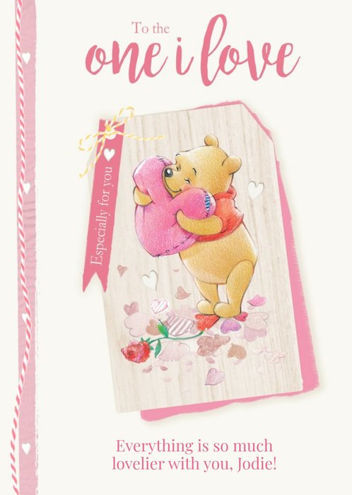 Disney Winnie The Pooh To The One I Love Valentine's Day Card