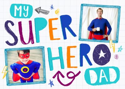 My Super Hero Dad Crayon-Style Photo Upload Card