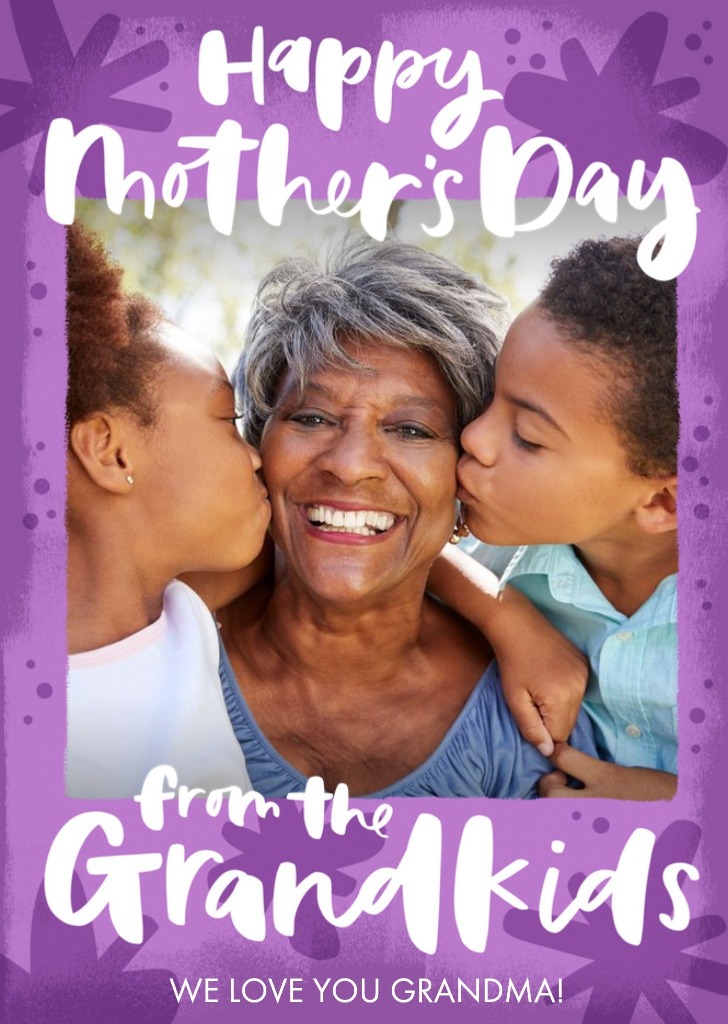 Handwritten Typography On A Purple Background With Stars Photo Upload Mother's Day Card Ecard