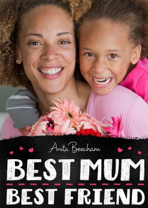 Mother's Day Card - Best Mum Best Friend - Photo Upload Card