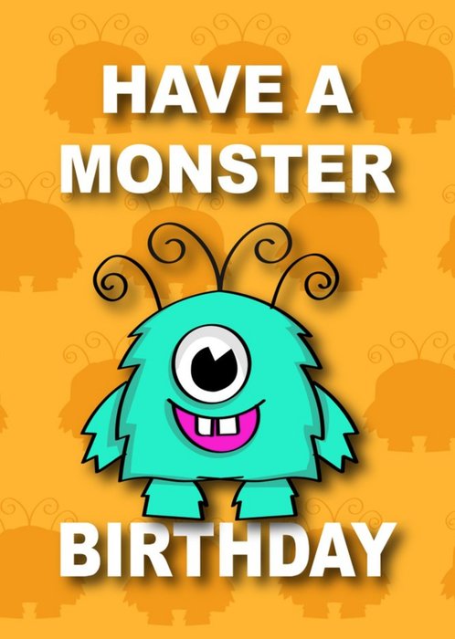 Roshah Designs Cartoon Monster Colourful Kids Birthday Card