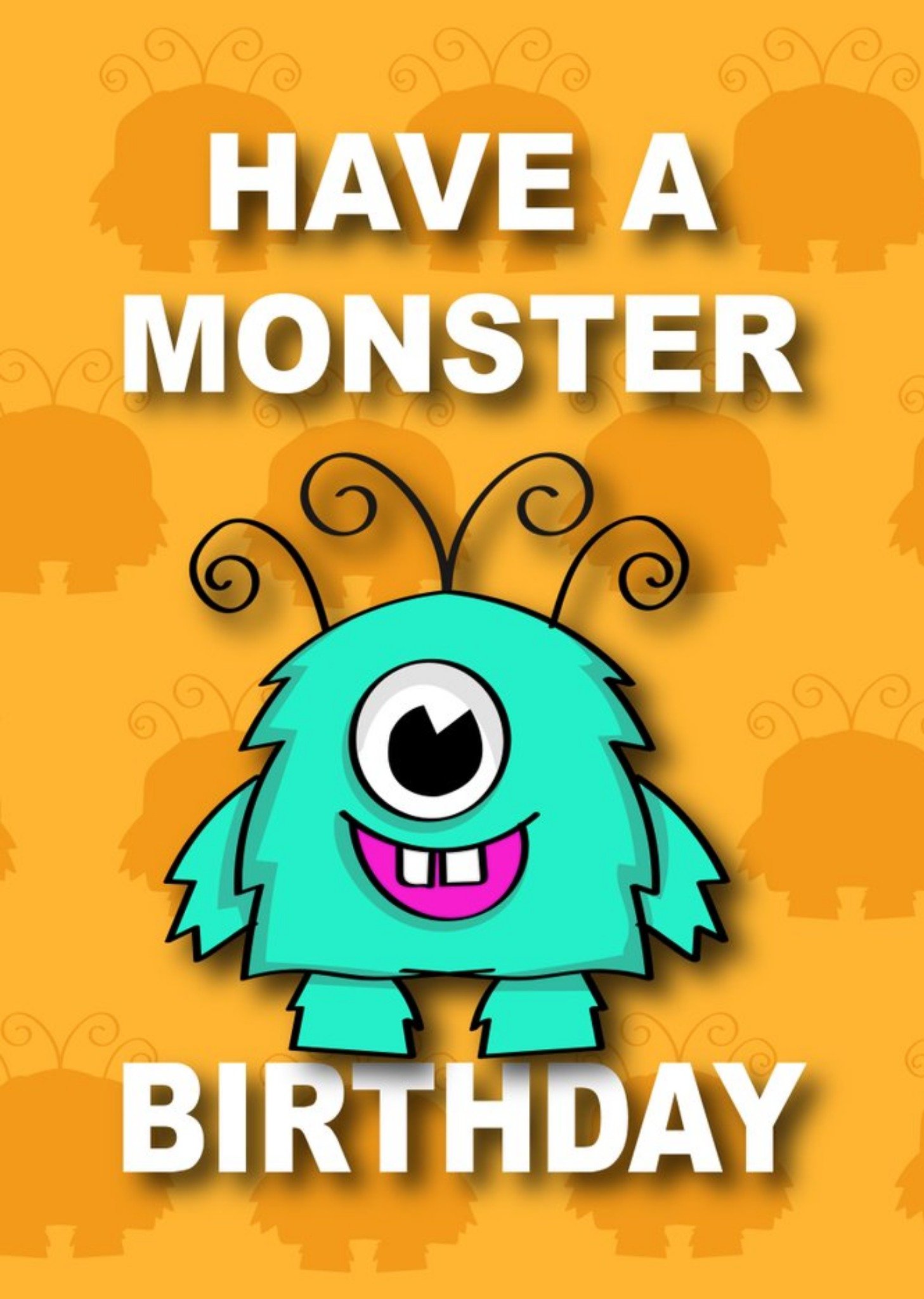 Friends Roshah Designs Cartoon Monster Colourful Kids Birthday Card, Large