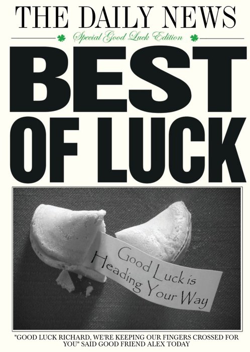 The Daily News Best Of Luck Personalised Card