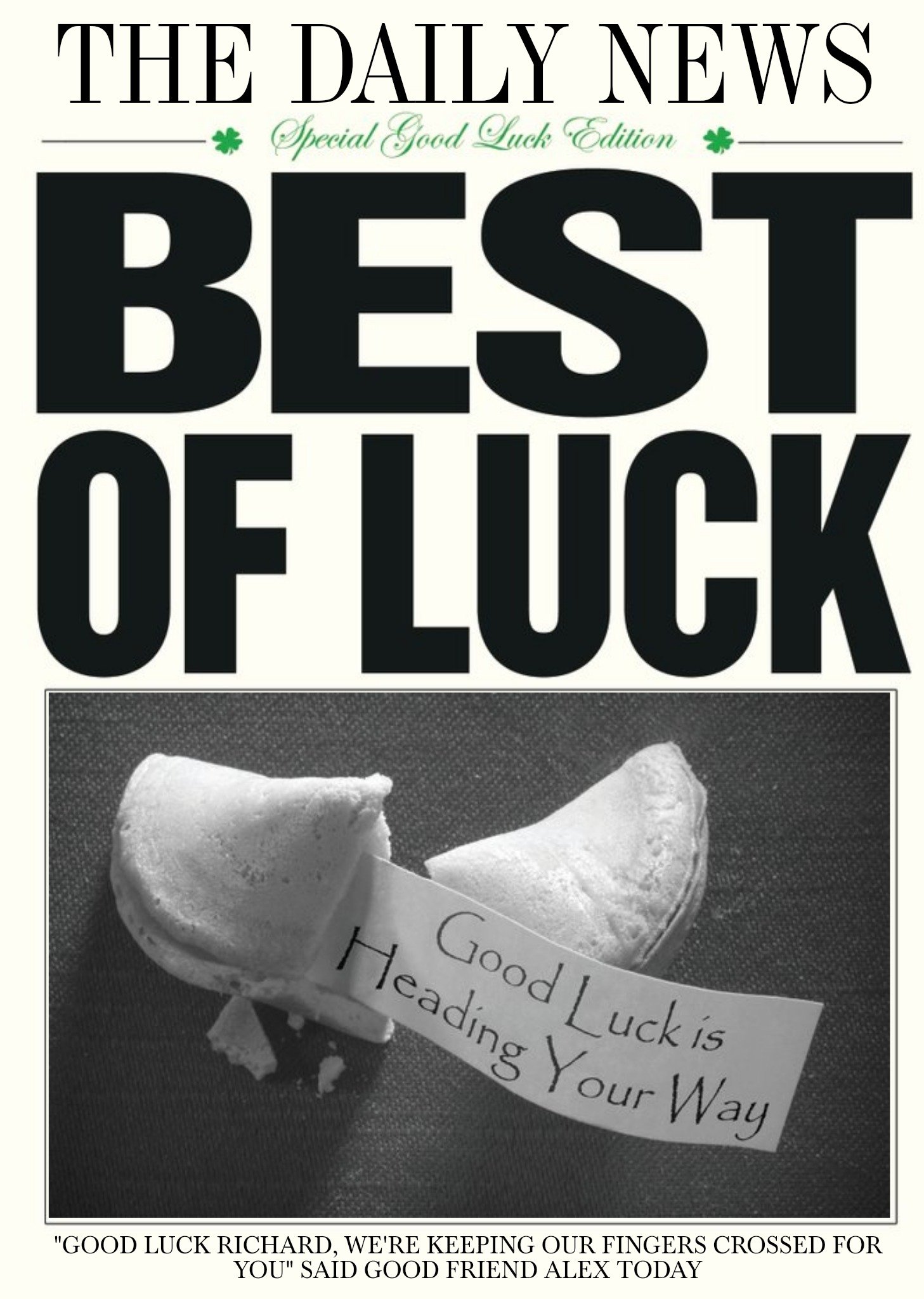 The Daily News Best Of Luck Personalised Card Ecard