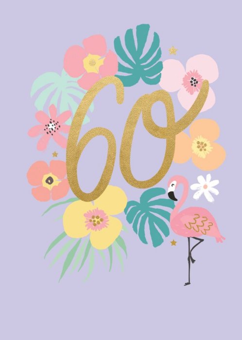 Floral 60th BIrthday Card