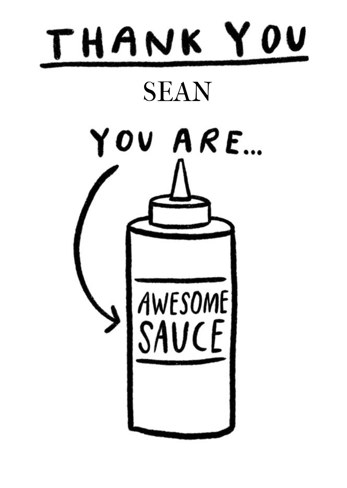 Moonpig Awesome Sauce Thank You Card, Large