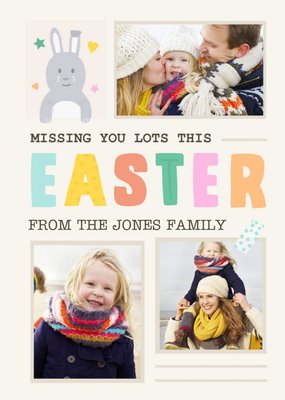 Missing You Lots This Easter Photo Upload Card