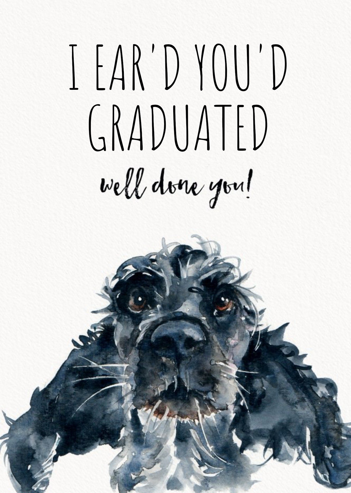 Jo Scott Art Dog Graduation Card Ecard