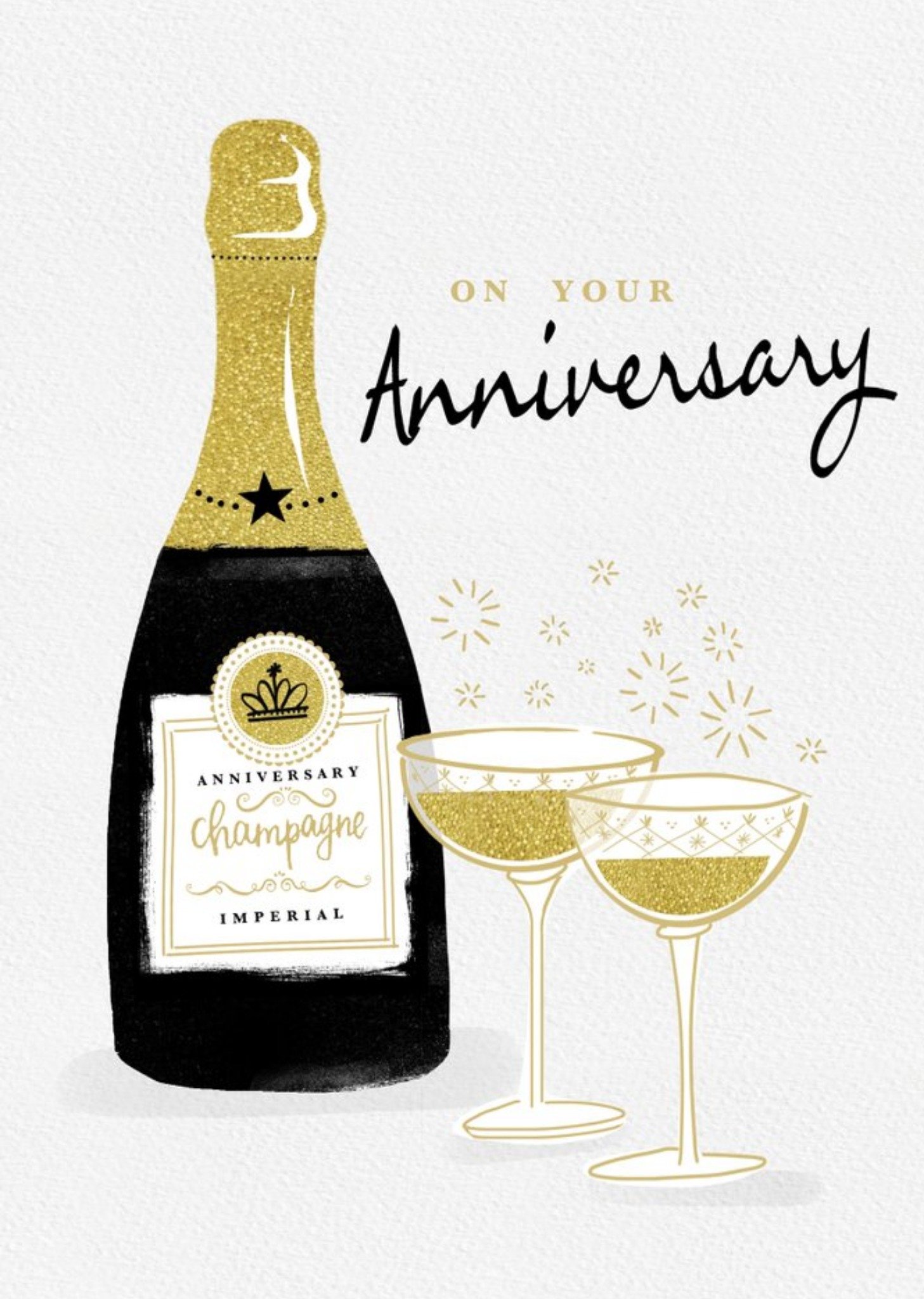 Moonpig On Your Anniversary Champagne Bubbles Card Ecard