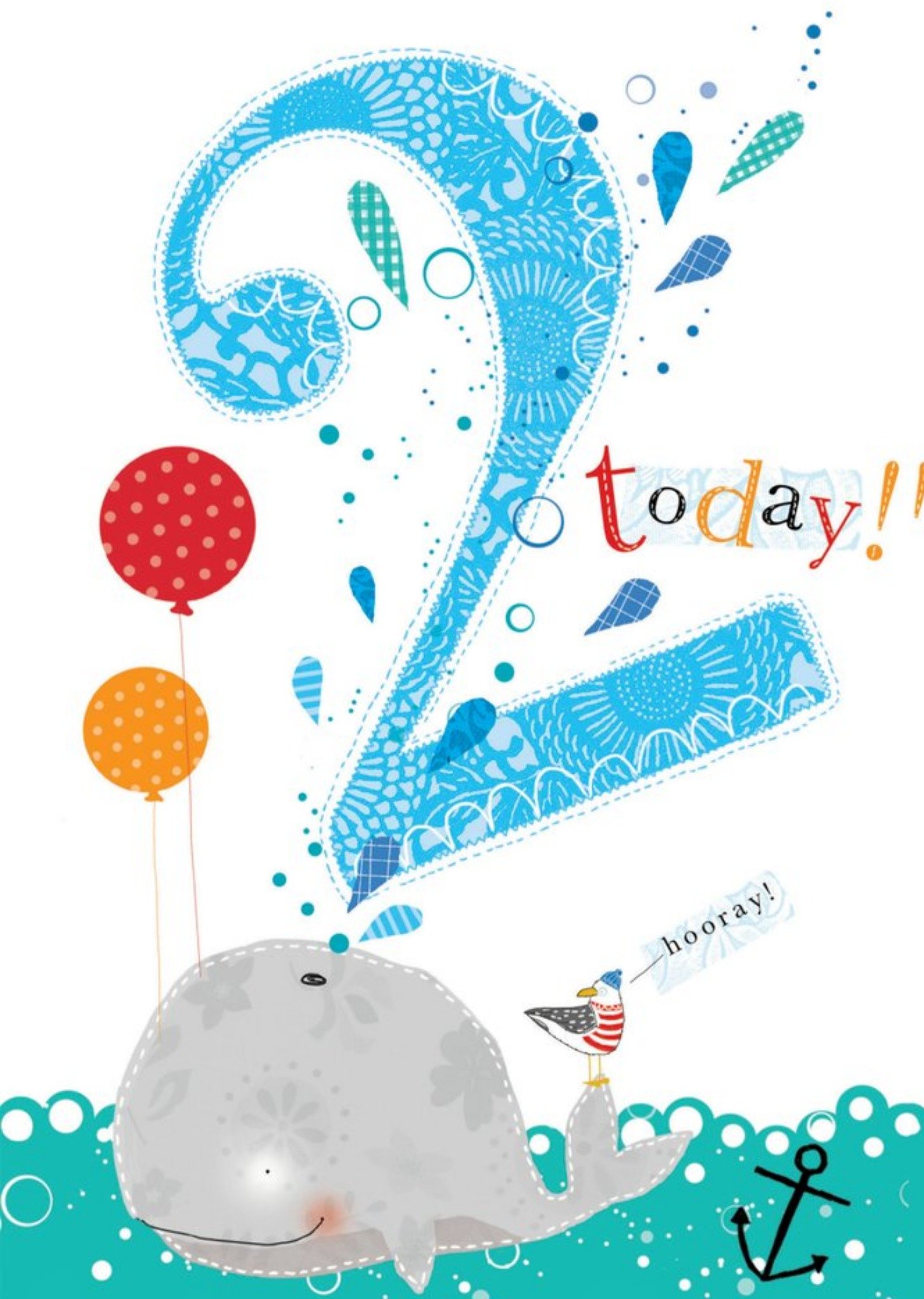 2 Today Cute Whale Birthday Card Ecard