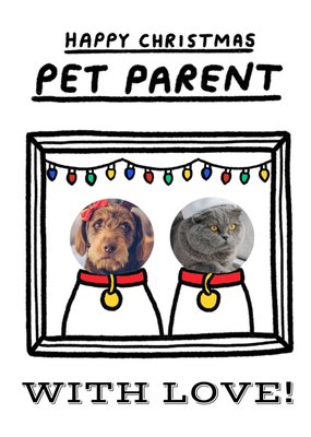 Illustration Of Pets In A Picture Frame Pet Parent Photo Upload Christmas Card