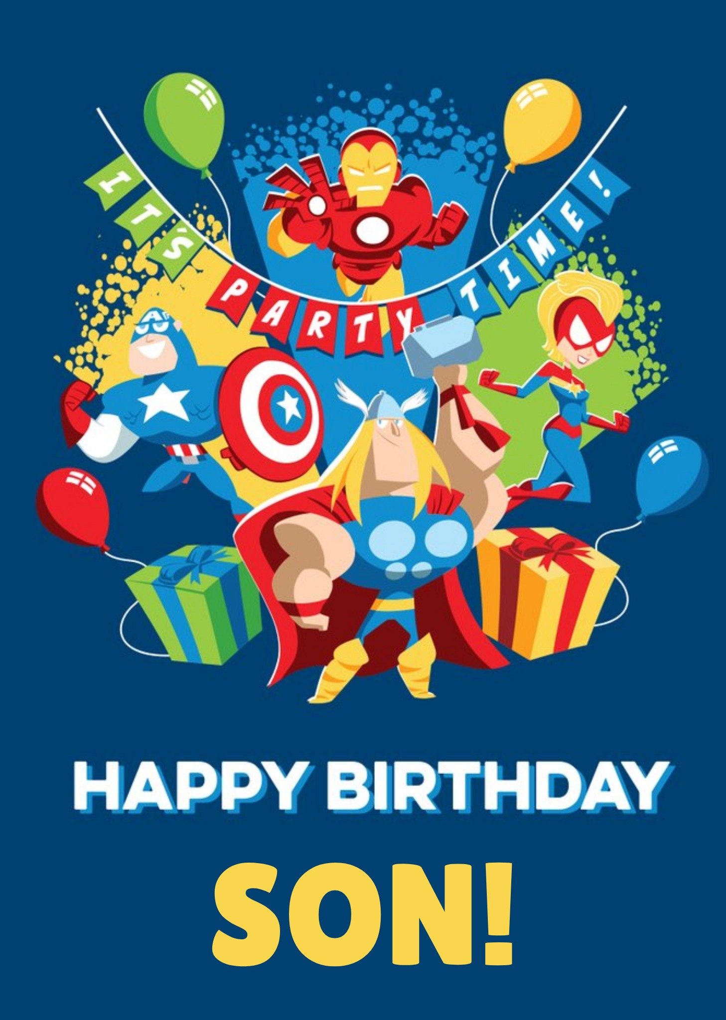 Disney Marvel Comics Happy Birthday Son Character Card Ecard