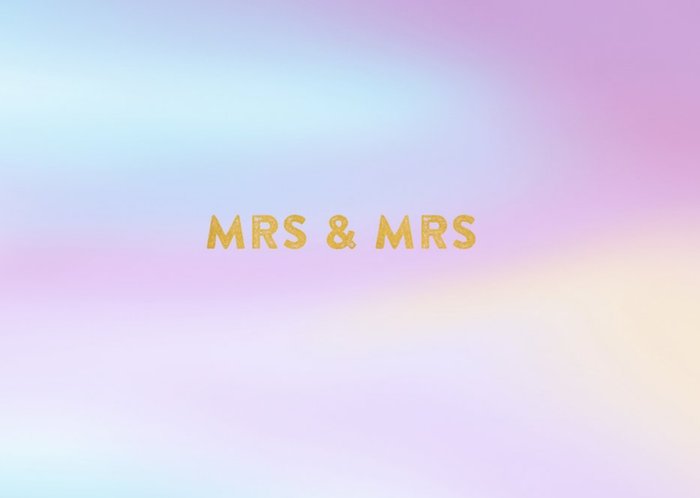 Pastels Fading Mrs And Mrs Personalised Wedding Day Card