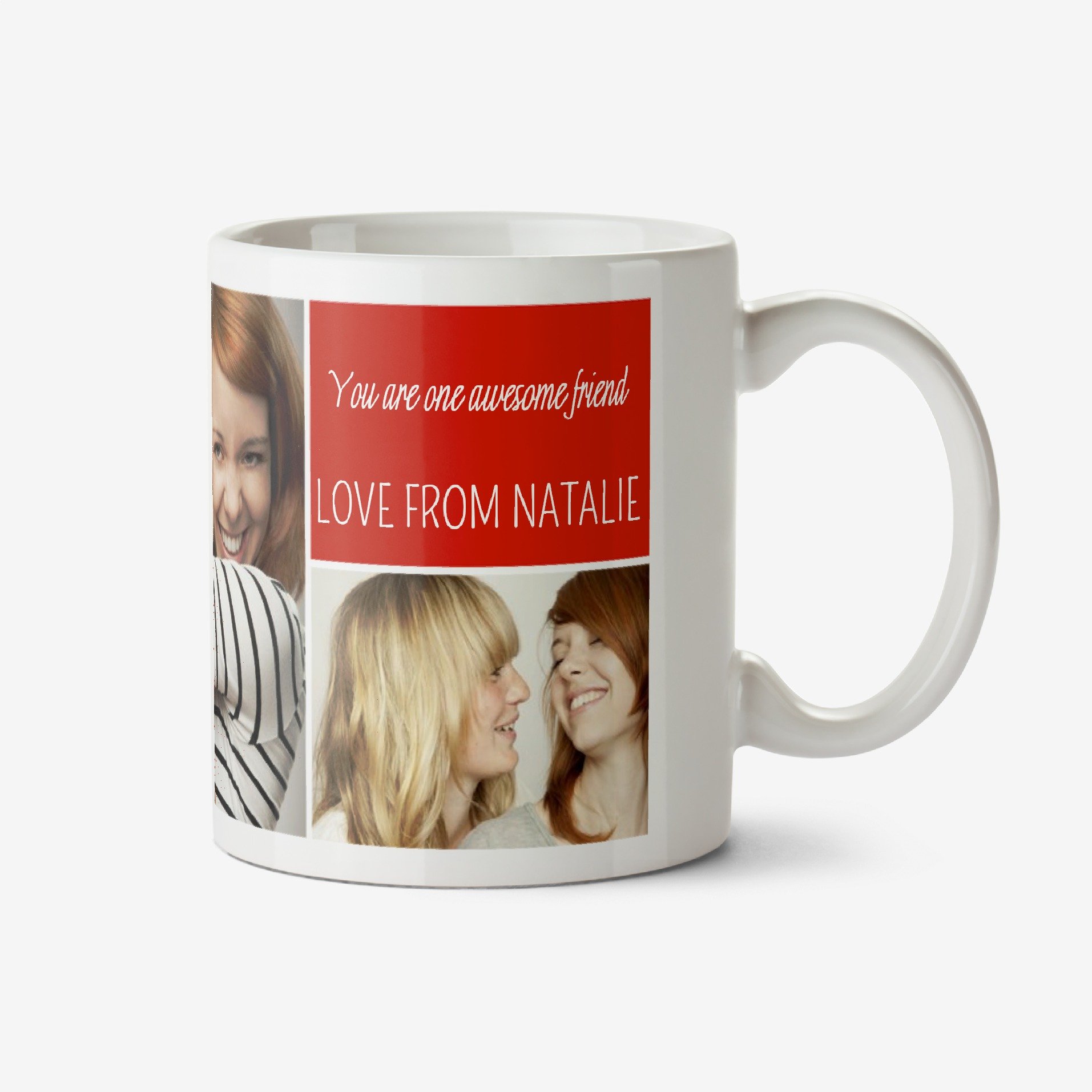 Image Trio Photo Upload And Personalised Text Mug Ceramic Mug