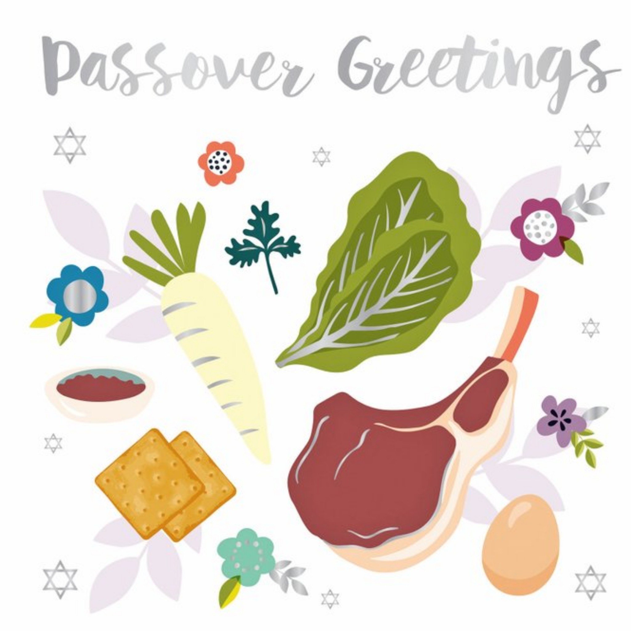 Moonpig Passover Greetings Feast Card, Square