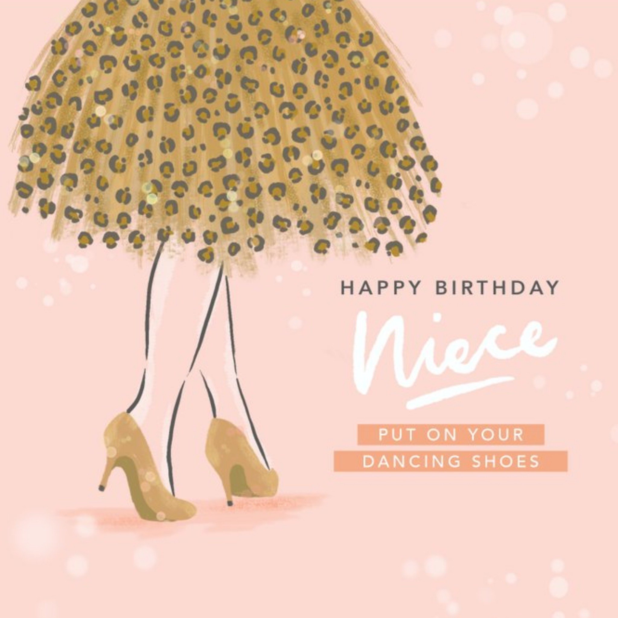 Moonpig Cute Illustration Happy Birthday Niece Put On Your Dancing Shoes Card, Large