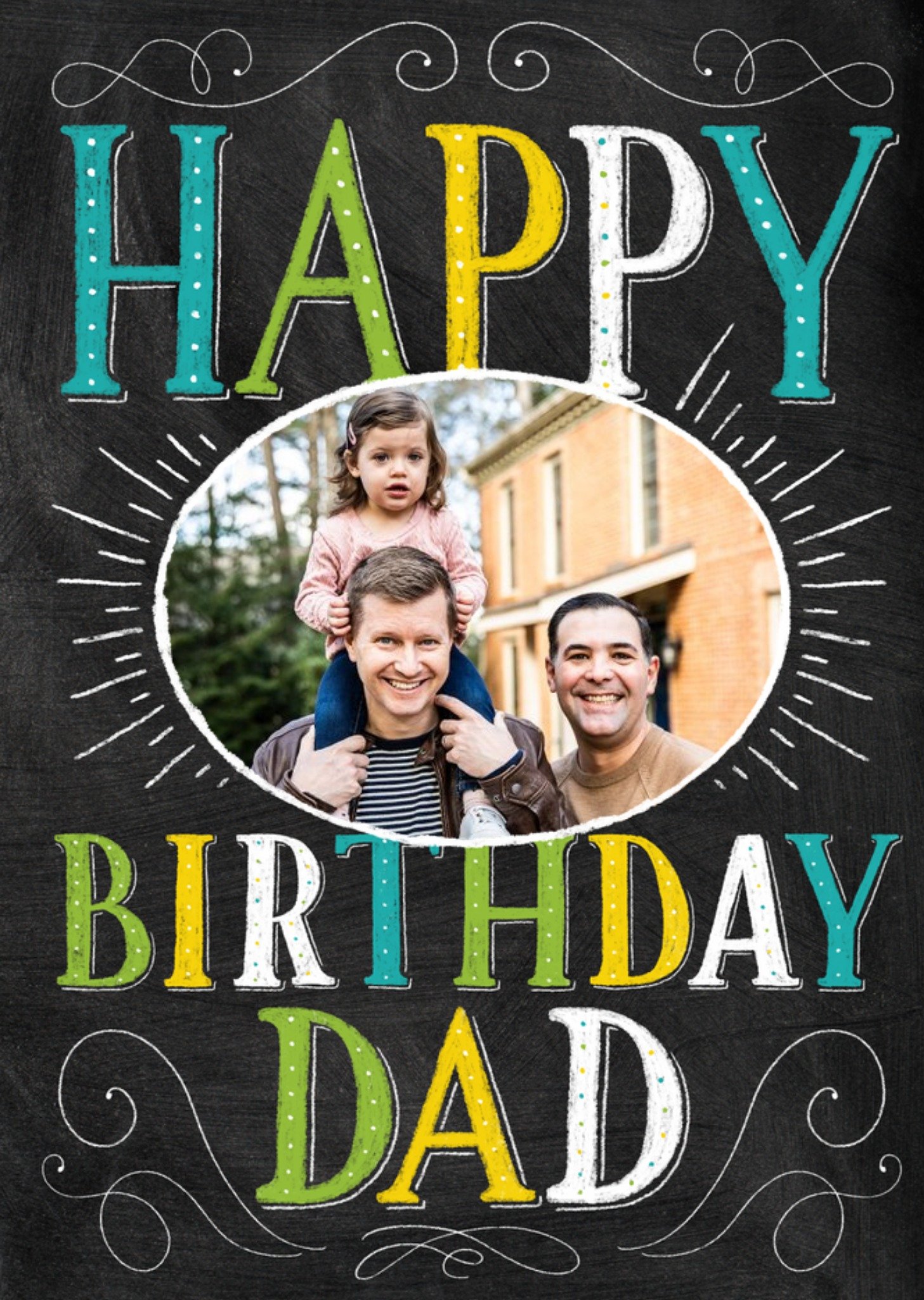 Moonpig Photo Birthday Card For Dad - Dad's Photo Upload Card, Large