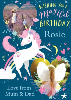 Magical unicorn birthday card
