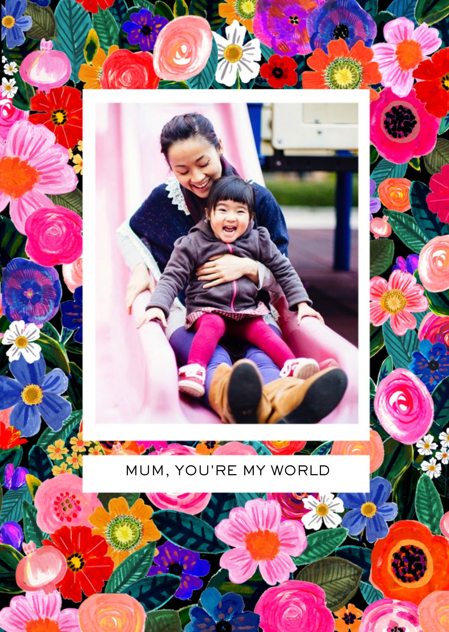 Mother's Day Card - Floral Photo Upload Card