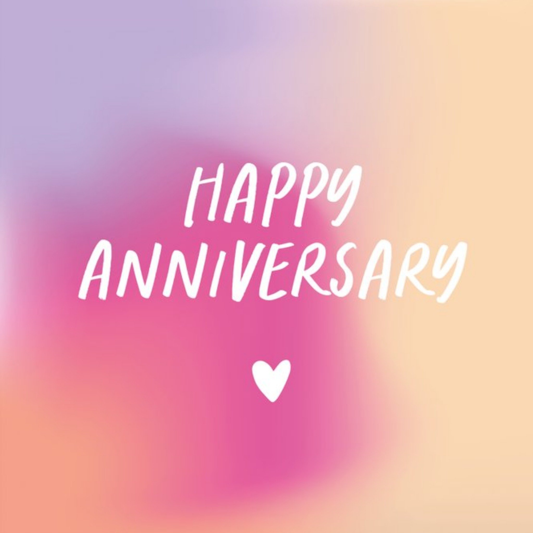 Pastel Coloured Typographic Anniversary Card, Square