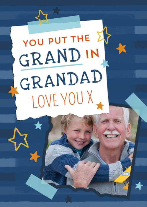 Put The Grand In Grandad Photo Upload Father's Day Card