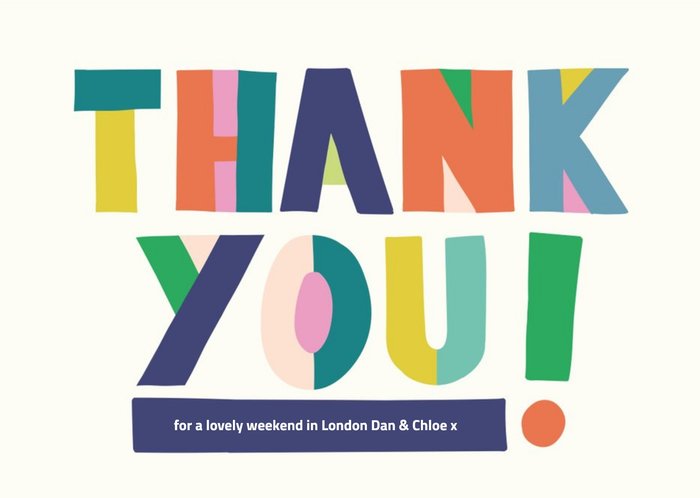 Thank You Multicoloured Turquoise Interior Card