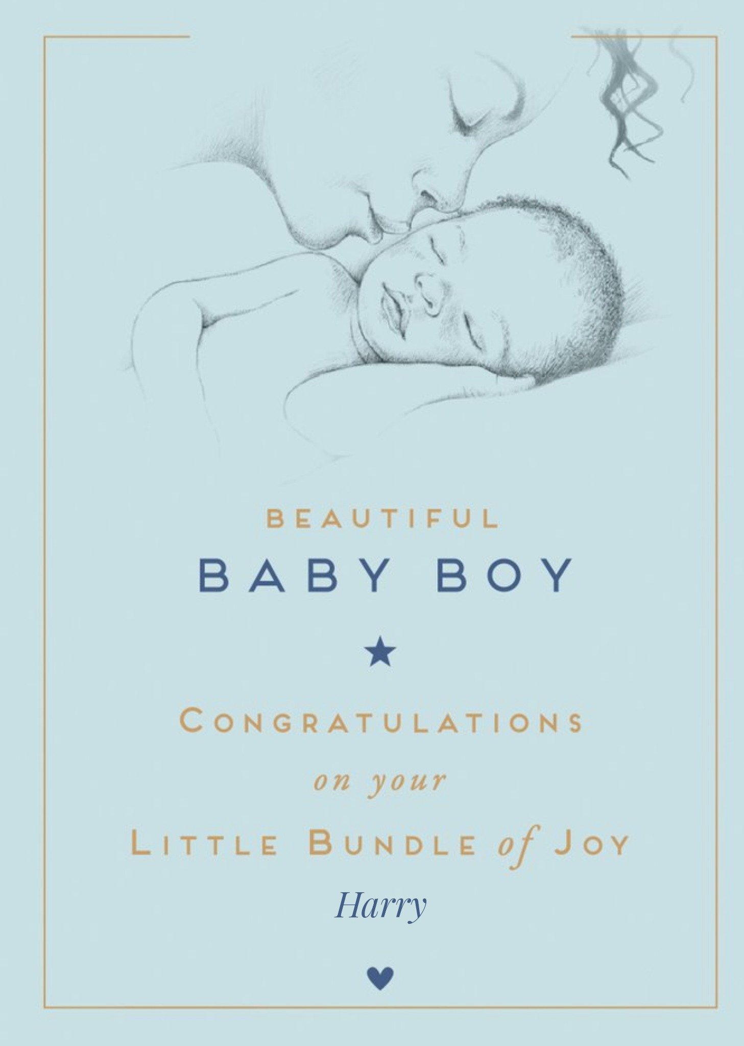 Beautiful Baby Boy New Baby Card