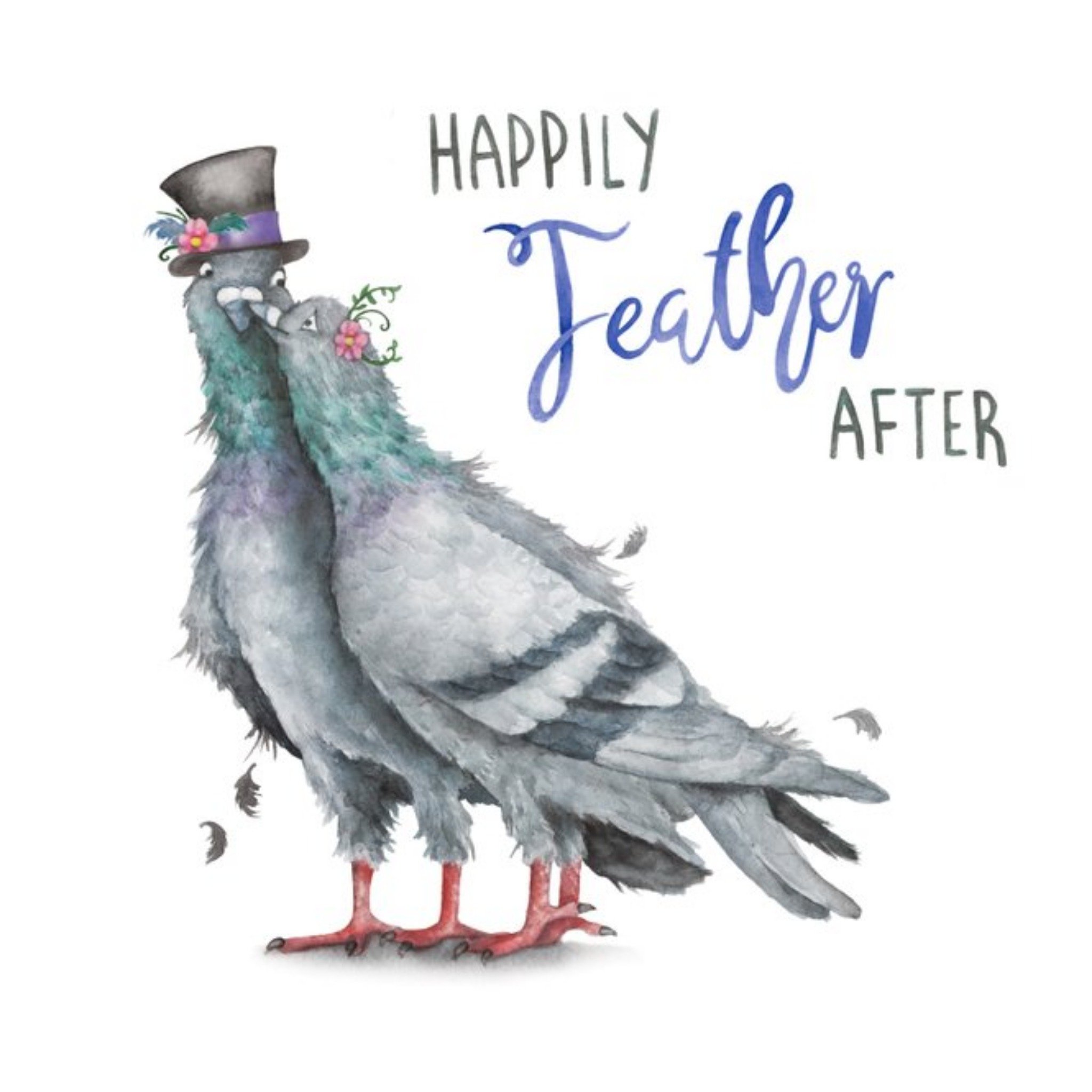 Pigeons Happily Ever After Card, Square