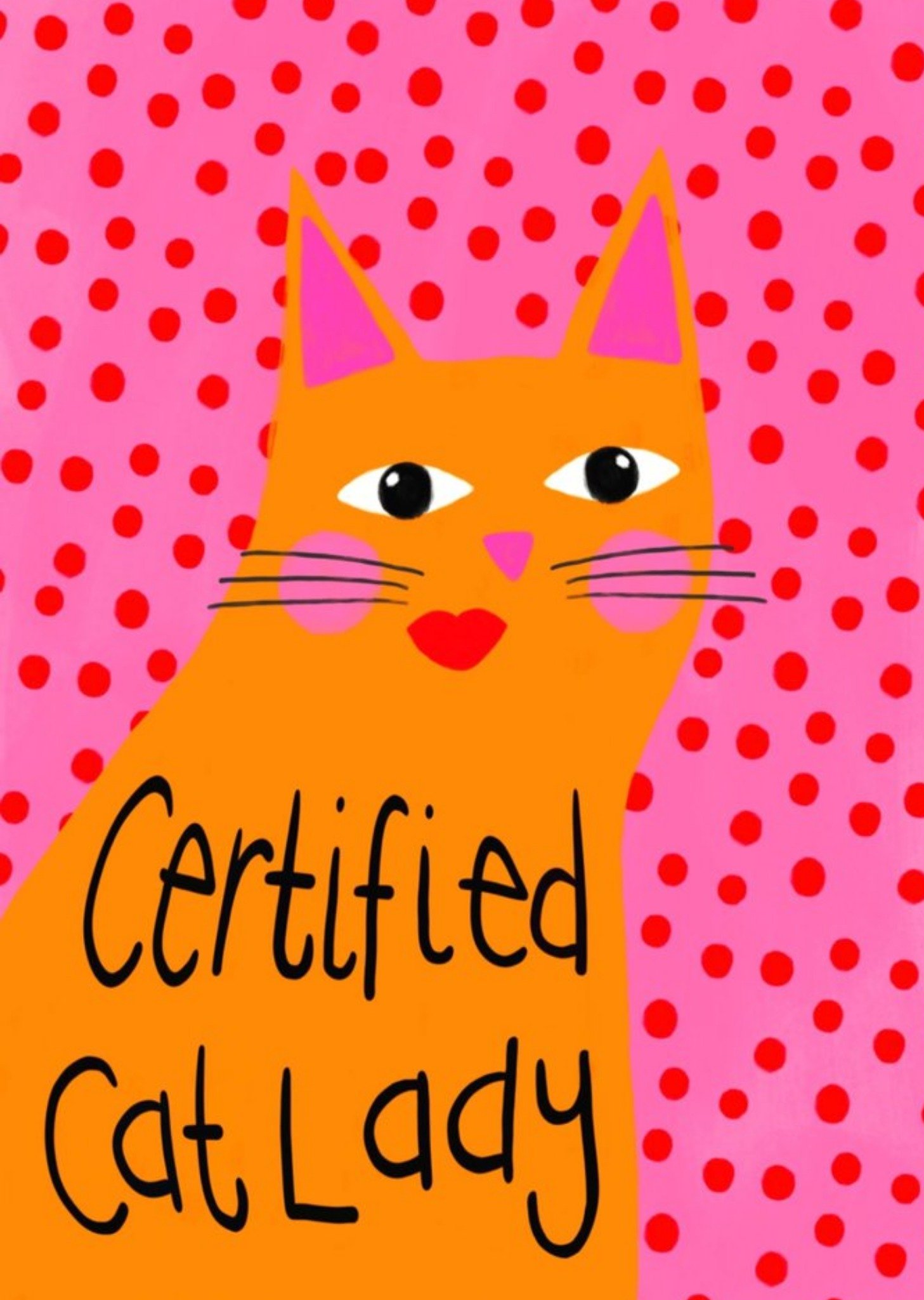 Moonpig Certified Cat Lady Illustrated Card Ecard