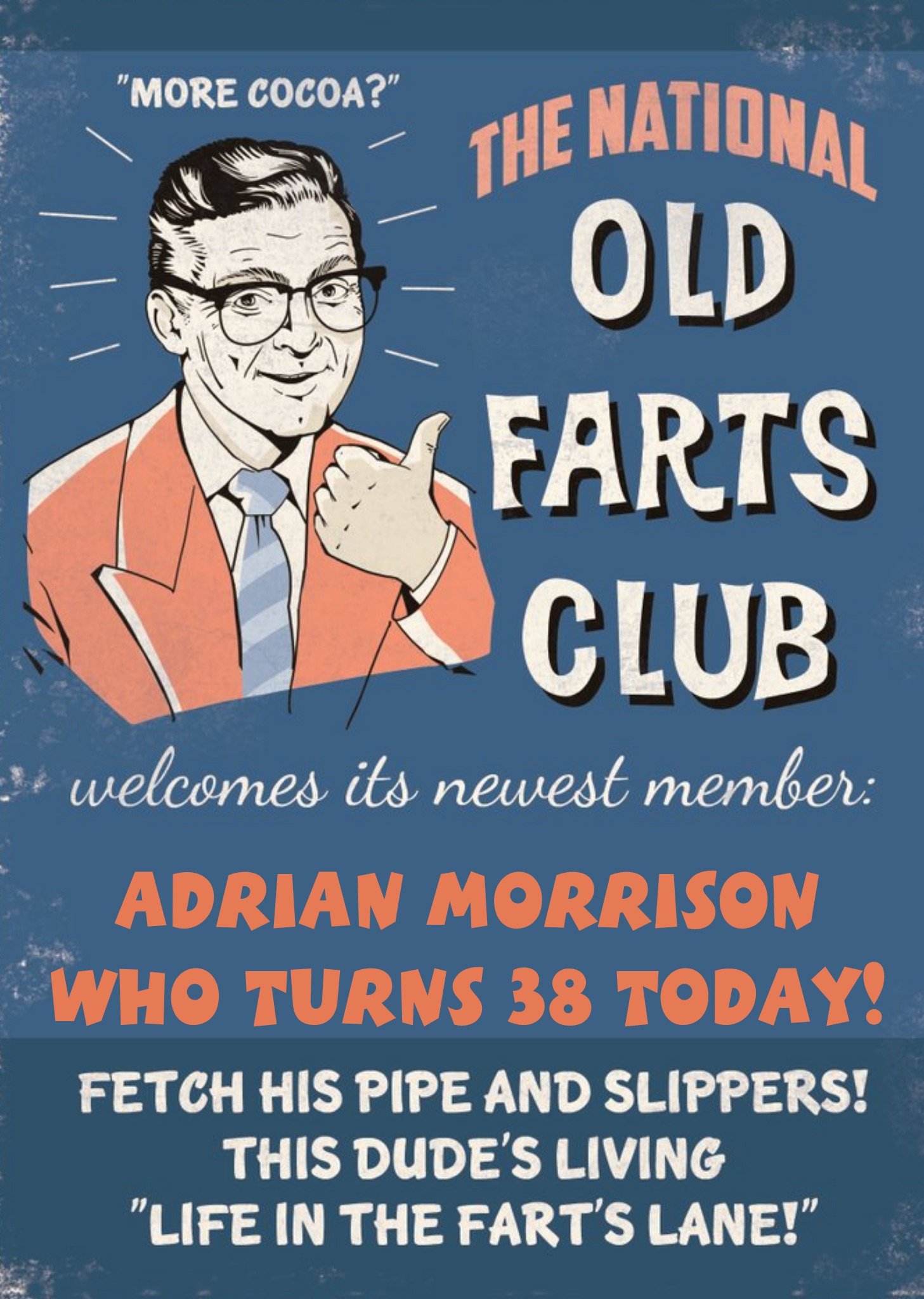 Retro Old Farts Club Personalised Birthday Card Ecard