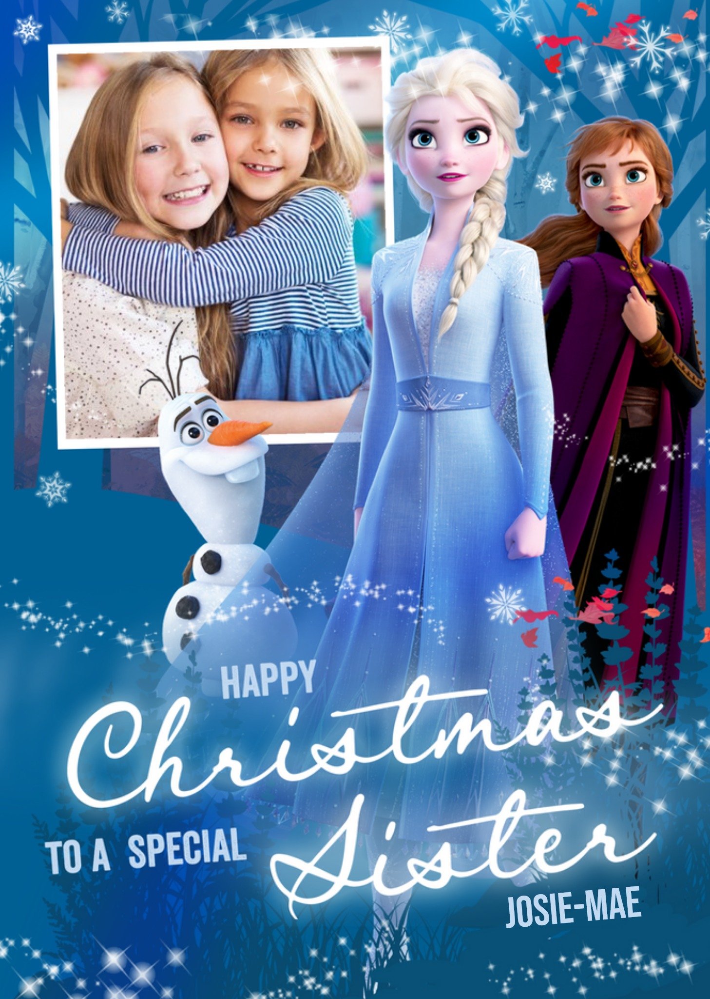Disney Frozen 2 Special Sister Photo Upload Christmas Card Ecard