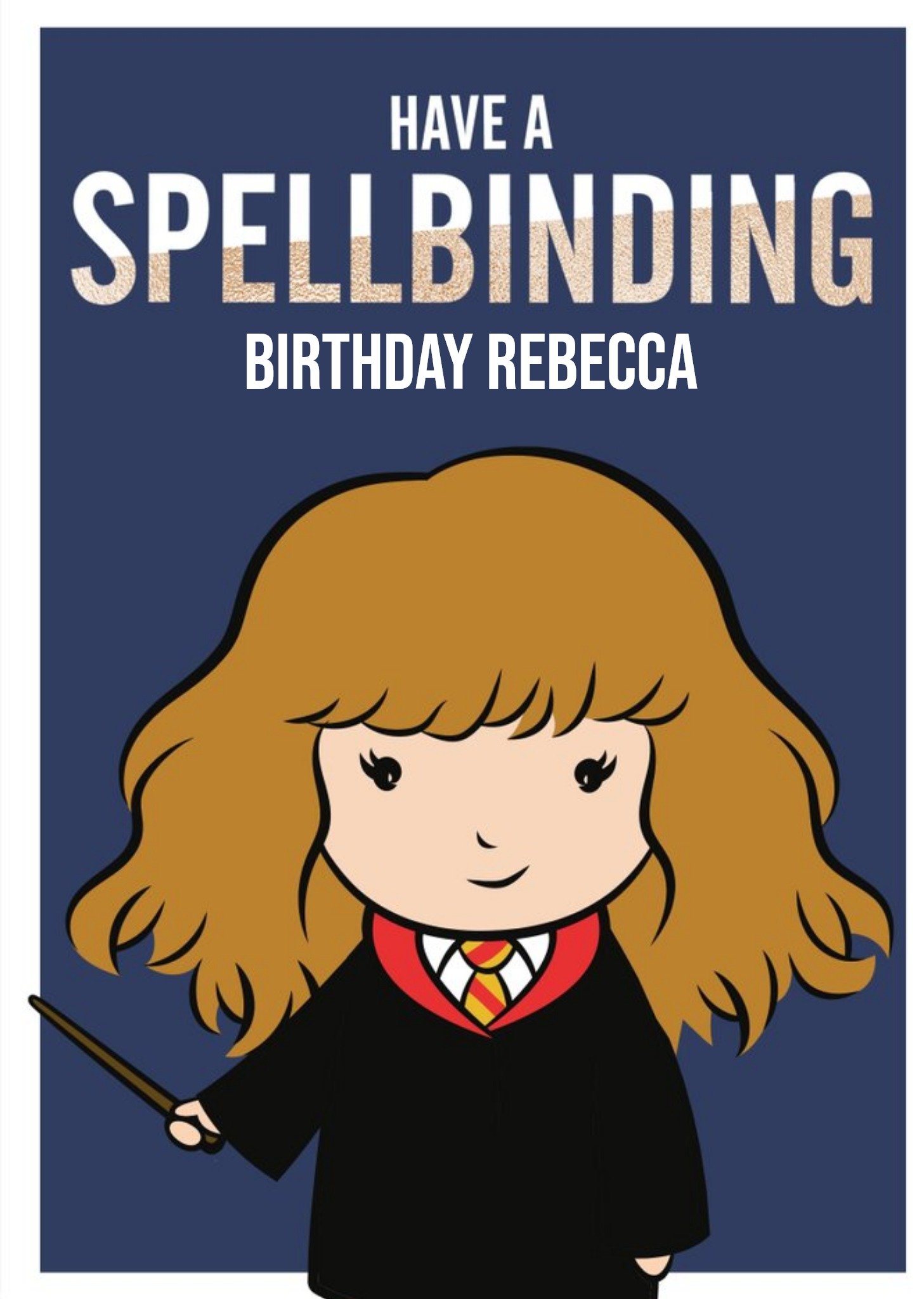 Harry Potter Hermione Cartoon Spellbinding Birthday Card Ecard