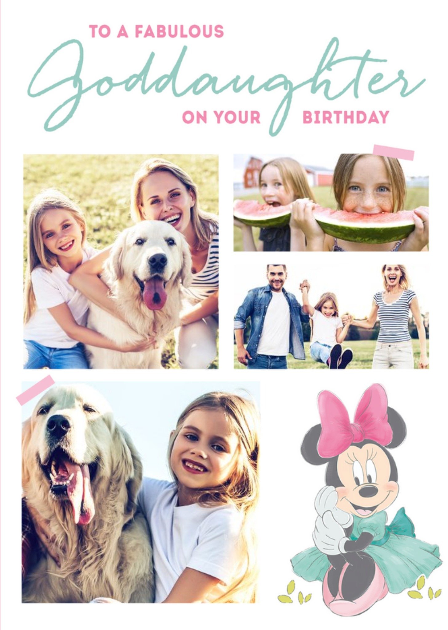 Disney Minnie Mouse Fabulous Goddaughter Photo Upload Card Ecard