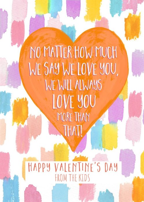 Heart Shape With Text On A Colourful Pattern Background Valentine's Day Card