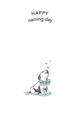 Dotty Dog Art Illustration New Baby Cute Baptism Card